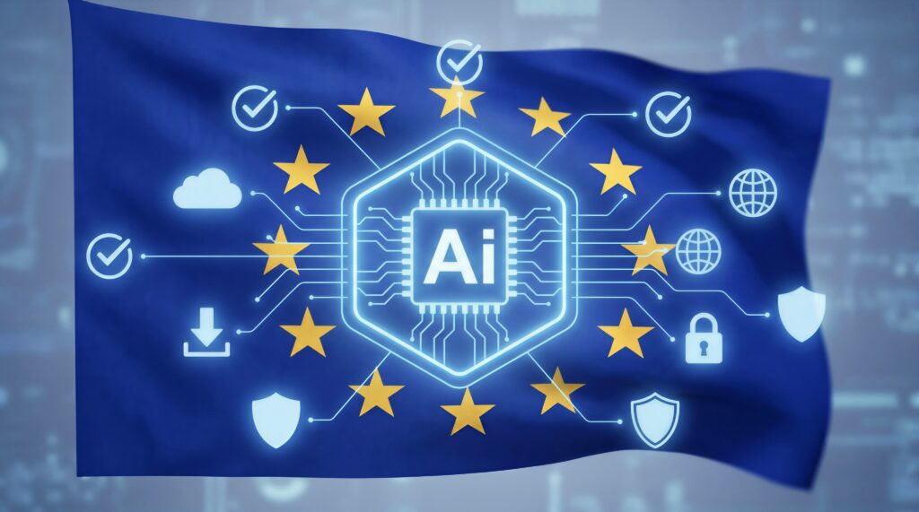 EU Flag with AI Symbol