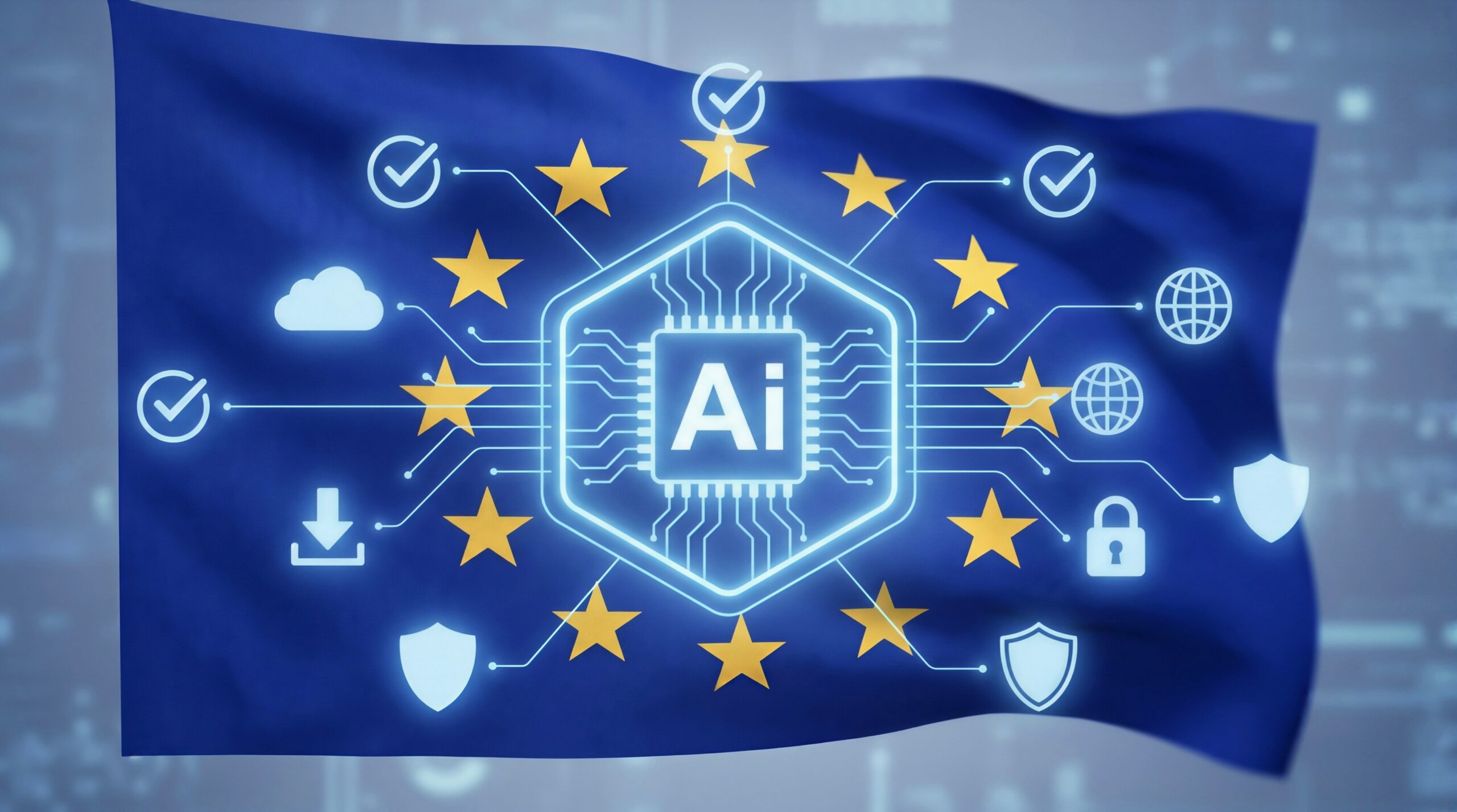 EU Flag with AI Symbol